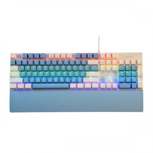 Bàn phím cơ Gaming eMaster EKM701WB - Màu trắng xanh