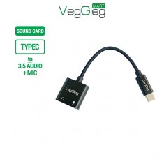 Bộ chuyển Âm thanh Type-C ra AUX 3.5 + MIC VegGieg V-K105
