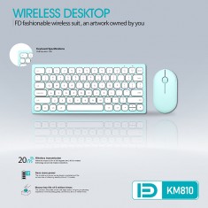 Bộ Phím Chuột Mini Không Dây FD KM810 - Xanh
