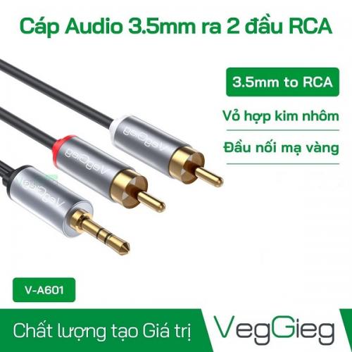 Cáp Audio 3.5mm ra 2 đầu RCA - V-A602 - Dài 3m