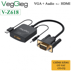 Cáp Chuyển Đổi VGA To HDMI (có audio) Veggieg V-Z618