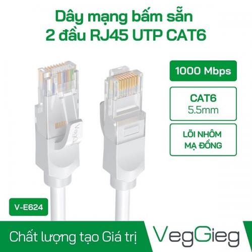 Dây mạng bấm sẵn CAT 6 VEGGIEG V-E627 dài 3m