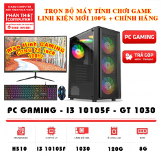 Trọn bộ PC Gaming Màn hình CONG 24 inch 100Hz CPU i3 10105F VGA 1030