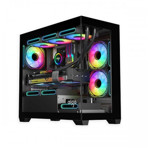 Vỏ case AIGO C218M BLACK (mATX, màu đen, không fan)